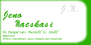 jeno macskasi business card